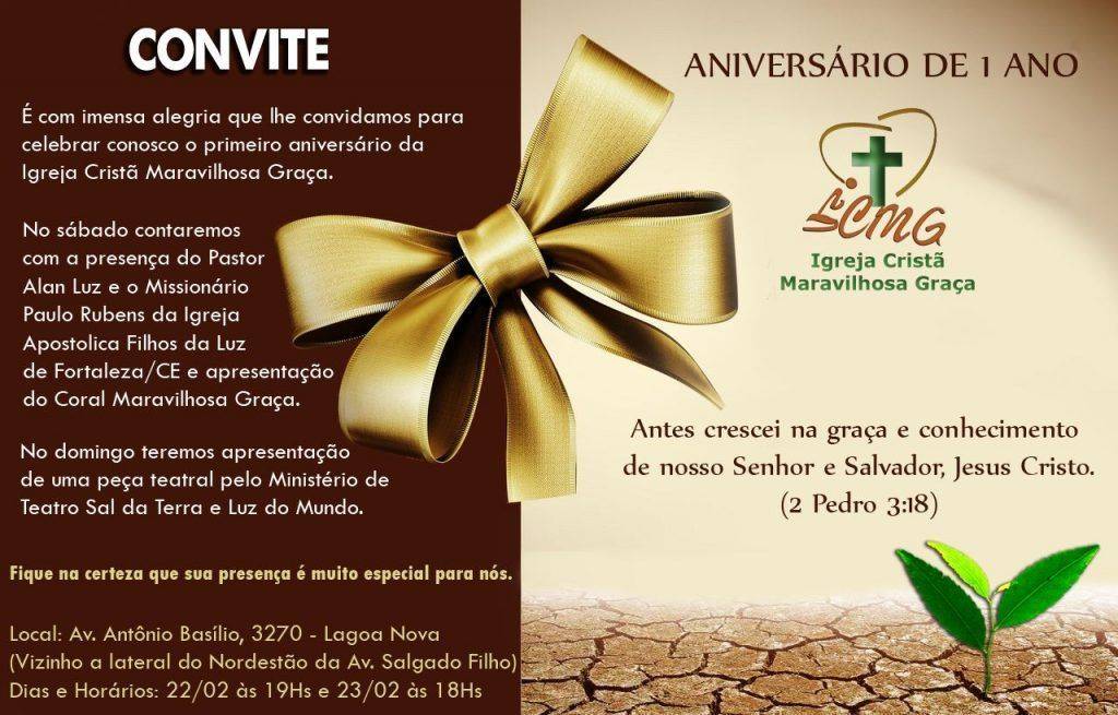 Convites Para Aniversários De Igrejas 2485